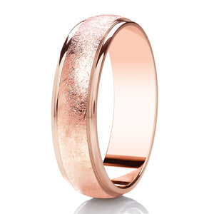 9ct White Gold Brushed Finish 4mm Wedding Ring (Dc301)