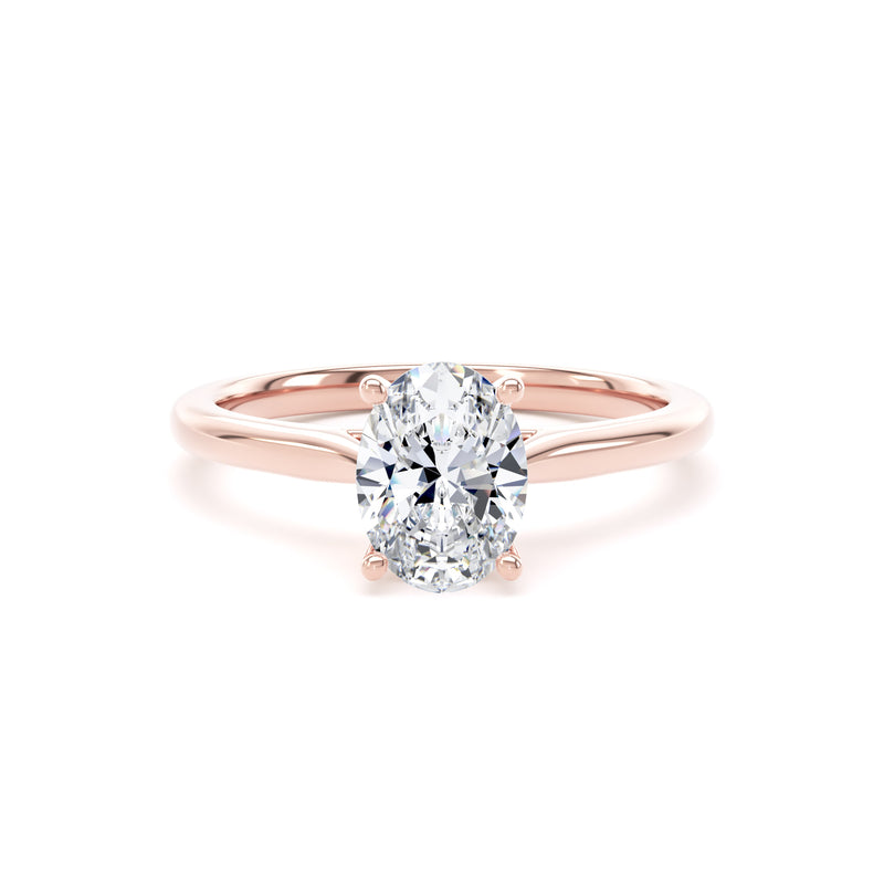 1.27ct Halo Set Oval Lab Grown Diamond Solitaire Ring (Opp01-pt)