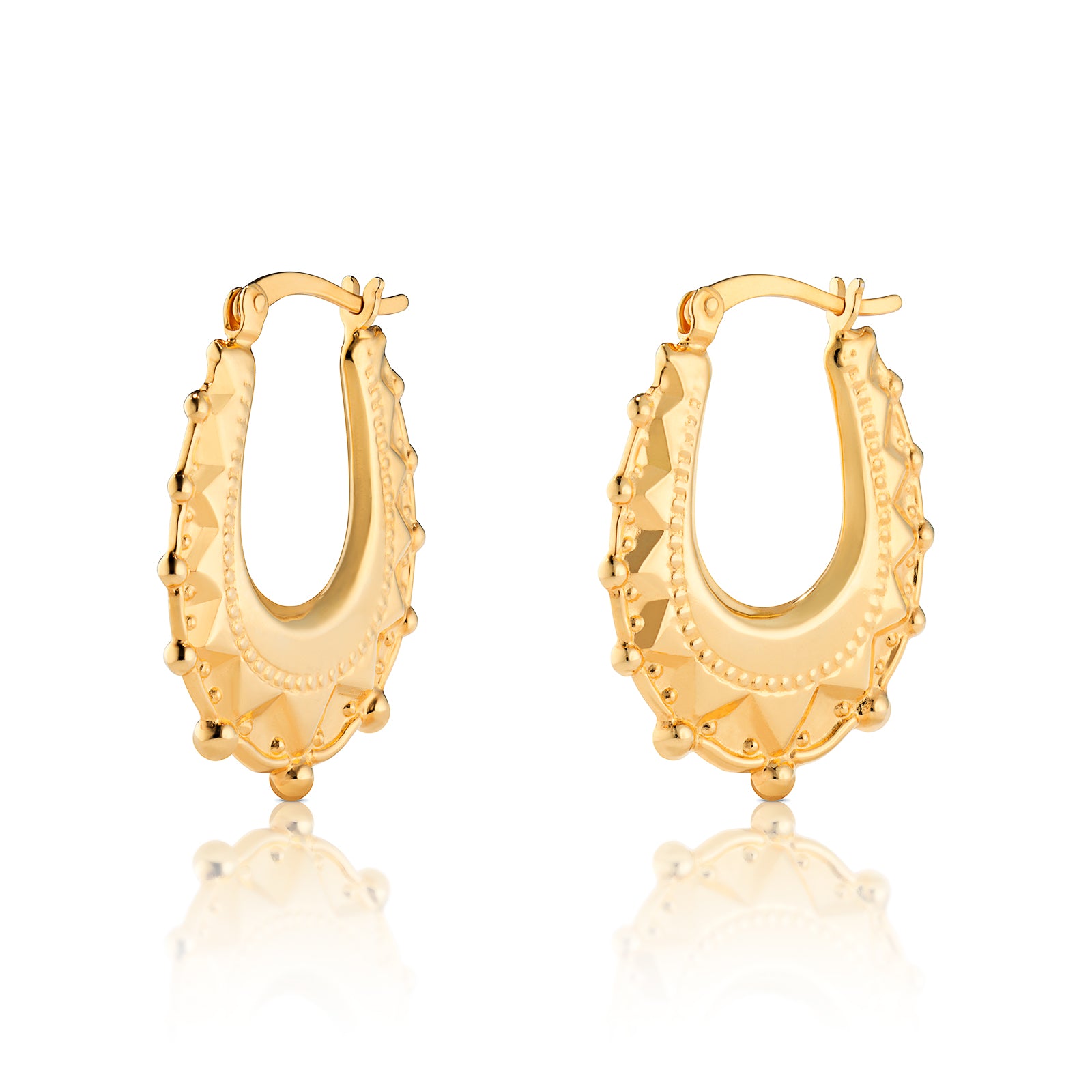 Silver Gold Plated Creole Earrings (Se746c)