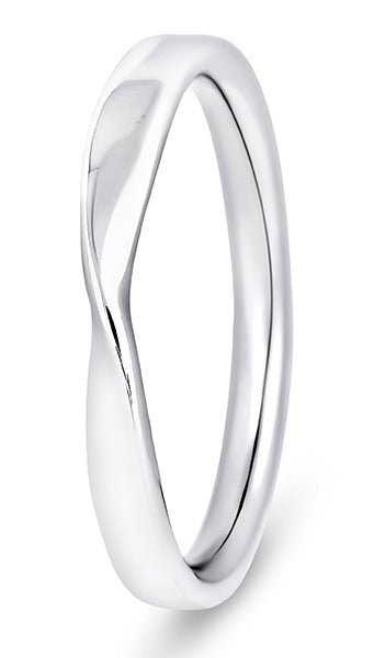 9ct rose gold plain waved shaped wedding ring