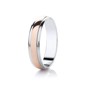 Two Colour Wedding Ring (Dc115)