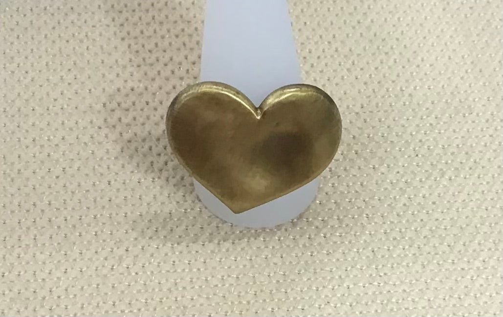 Danon Pewter Gold Plated Large Heart Ring