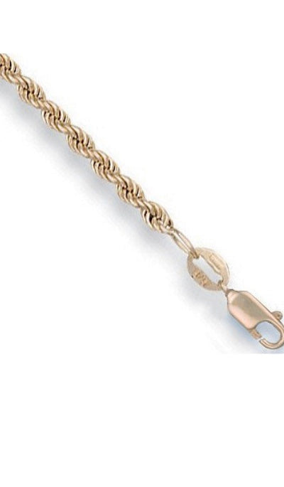 9ct Yellow Gold Rope Ankle Bracelet (Ac0038-10)
