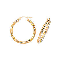 9ct Yellow Gold Twist Creoles (Er350)
