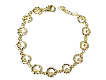 Silver Gold Plated Claddagh Bracelet (022)
