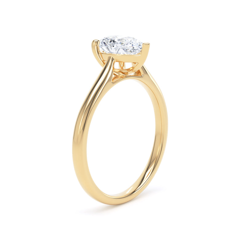 1.24ct Pear Shape Lab Grown Halo Set Diamond Solitiare Ring (Dpp02)