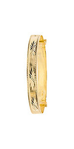 9ct Yellow Gold Expanding Baby Bangle (Bn139/1)