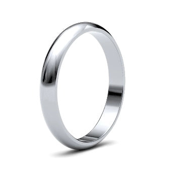 9ct 3mm Medium D Shape Wedding Ring (3Lmd-9w)