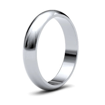 9ct 4mm Medium D Shape Wedding Ring (4Lmd-9w)