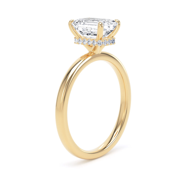 1.10ct Halo Set Emerald Lab Grown Diamond Solitaire. (Eps02)