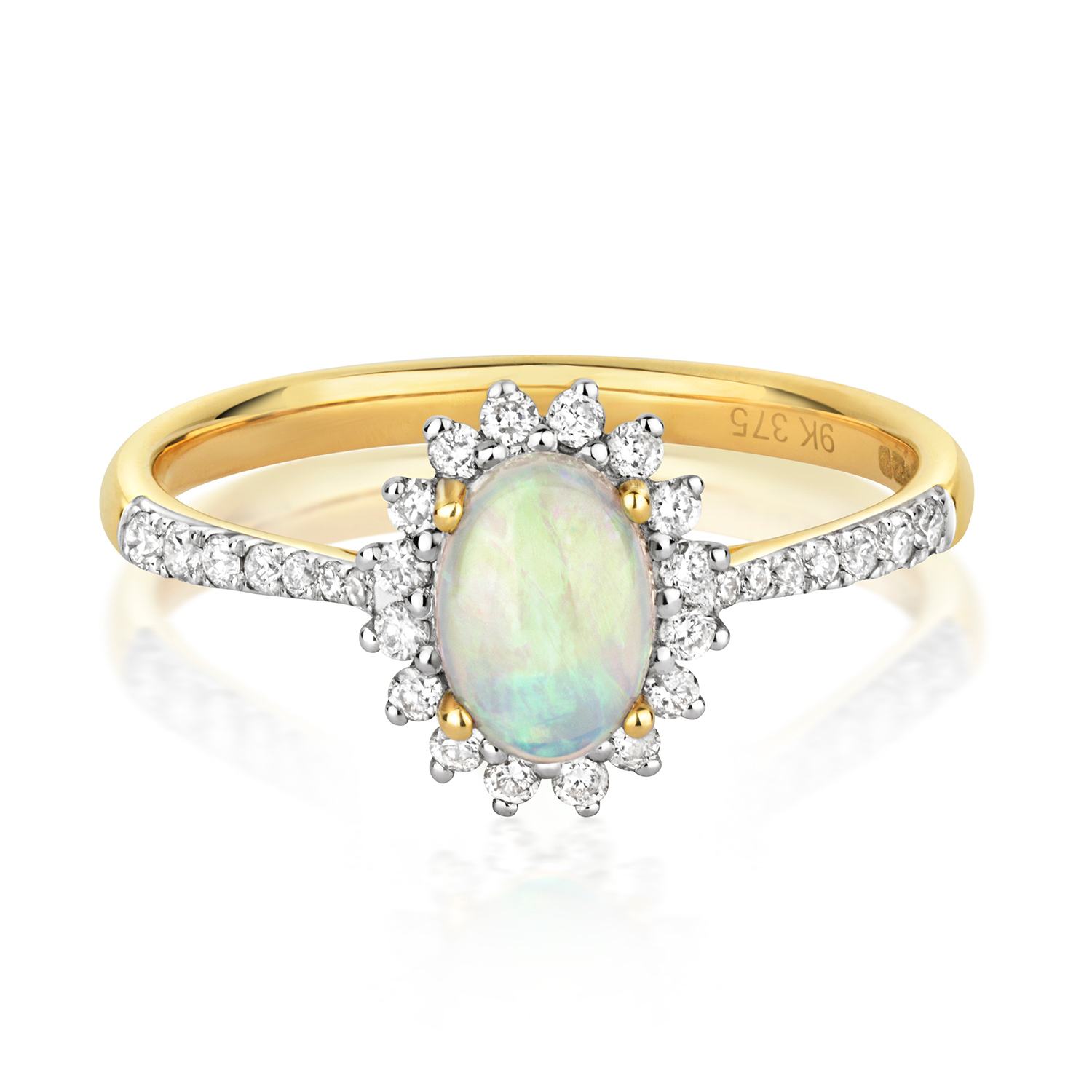 Opal & Diamond Cluster Ring (RD290O)