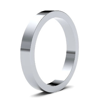 9ct 3mm Heavy Flat Court Wedding Ring. (3Lhe-9w)