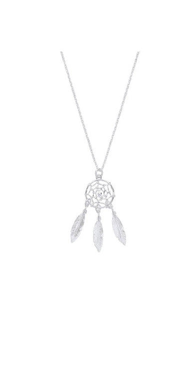 Silver Dream Catcher Necklace (Scn0368)