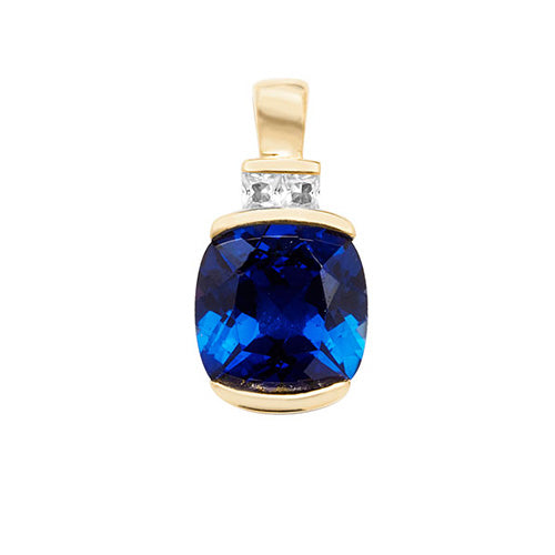 9ct gold Sapphire & White sapphire Stud earrings (Es1200s)