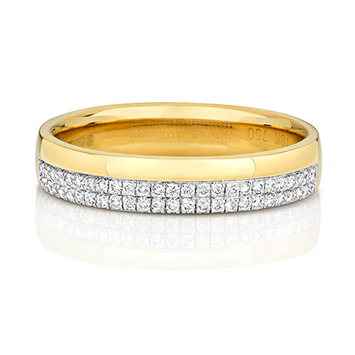 9ct Brilliant Cut Micro Set Wedding Ring (Rd726w)