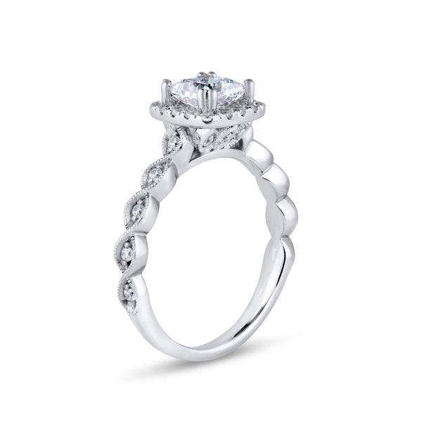 1.60ct Princess Cut Halo Set Lab Grown Certified Diamond Ring (Phm01)