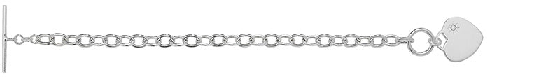 Silver Cubic Zirconia Heart & T-bar Bracelet (G3117czb)