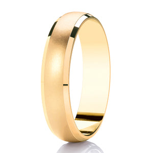 9ct White Gold 6mm Matte & Polished Wedding Ring (DC122bc)