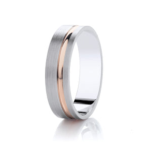 Two Colour Wedding Ring (Dc155b)