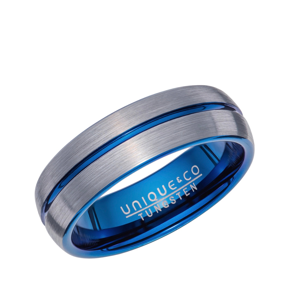 Tungsten 7mm Blue IP Plating Wedding Ring (TUR128)