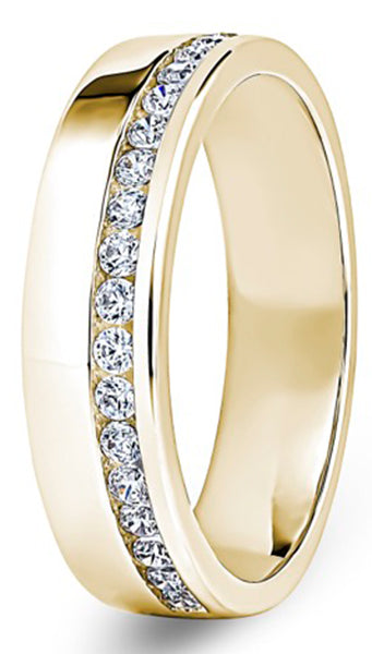 9ct Brilliant Cut Offset Channel Wedding Ring (Osc-510-040-032)