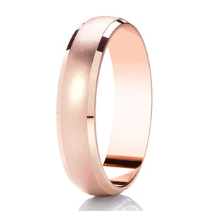 9ct White Gold 6mm Matte & Polished Wedding Ring (DC122bc)