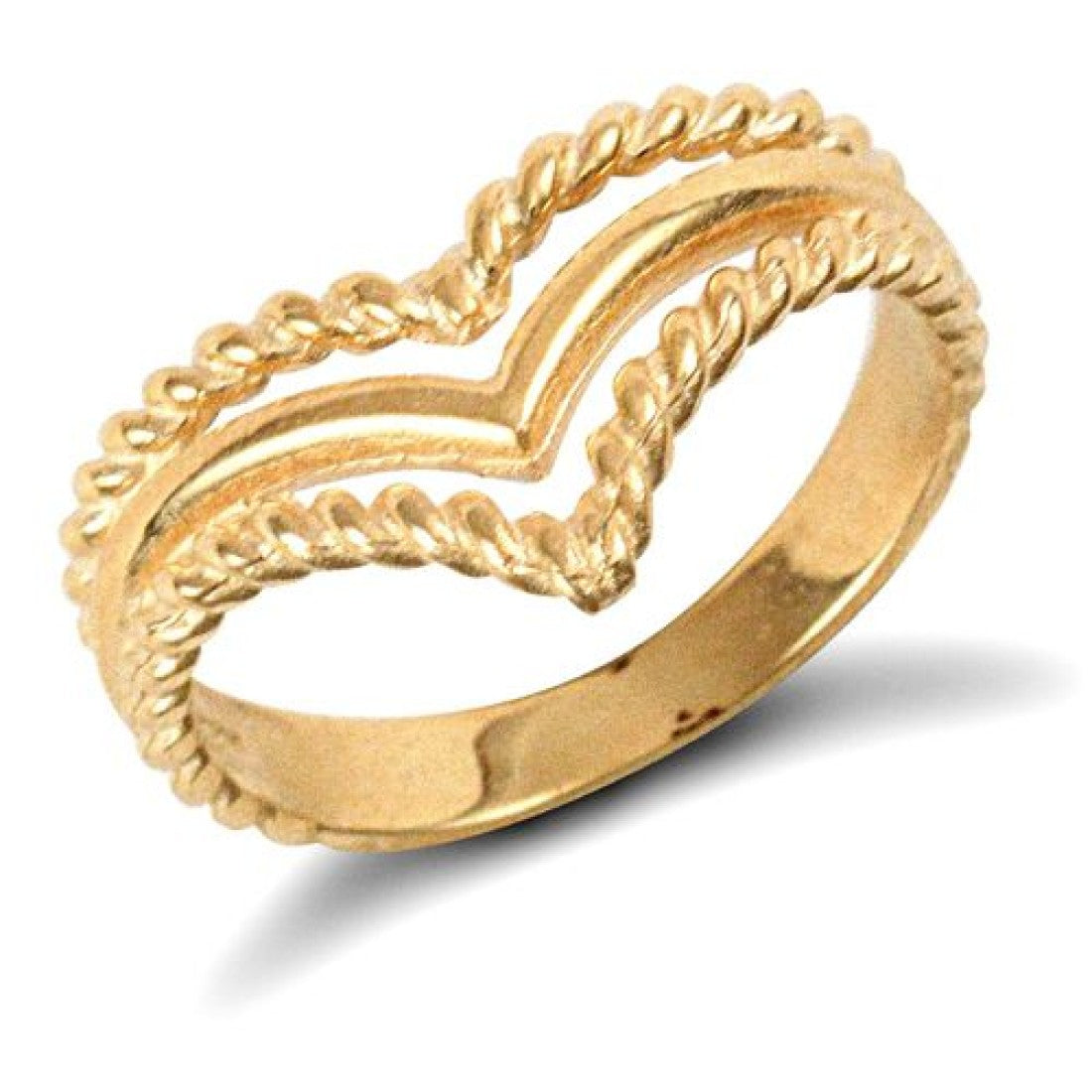 9ct Yellow Gold Triple Wishbone Ring (Jrn003)m