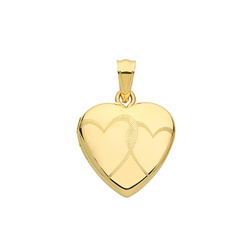 9ct Yellow Gold Heart Locket (Pn1098)