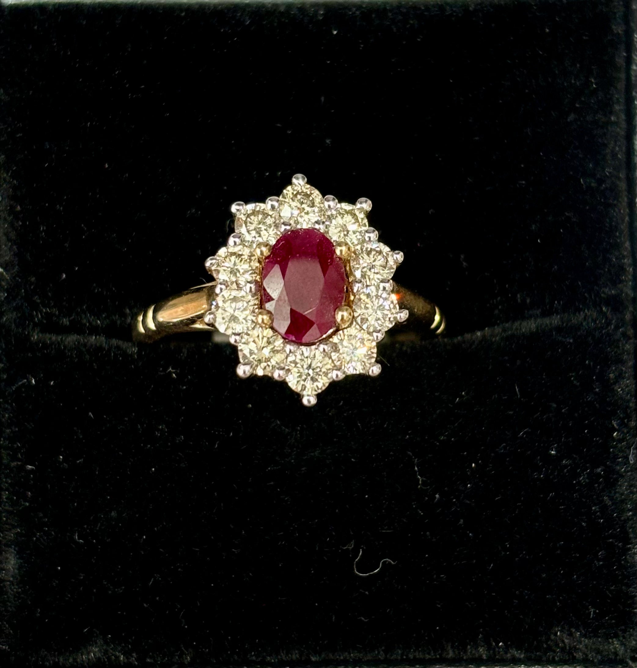 Ruby & Diamond Cluster Ring (RR11814DA)