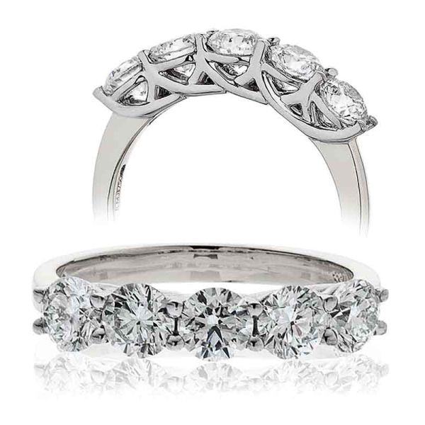 1.61ct Brilliant Cut 5Stone Diamond Eternity Ring