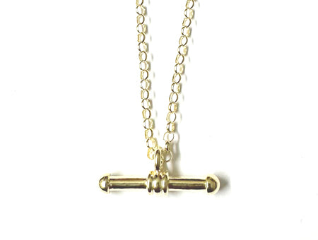 Silver Gold Plated Belcher & T-bar Necklace (145)