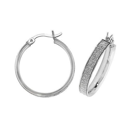 Silver Moondust Creole Earrings (G51101-20)