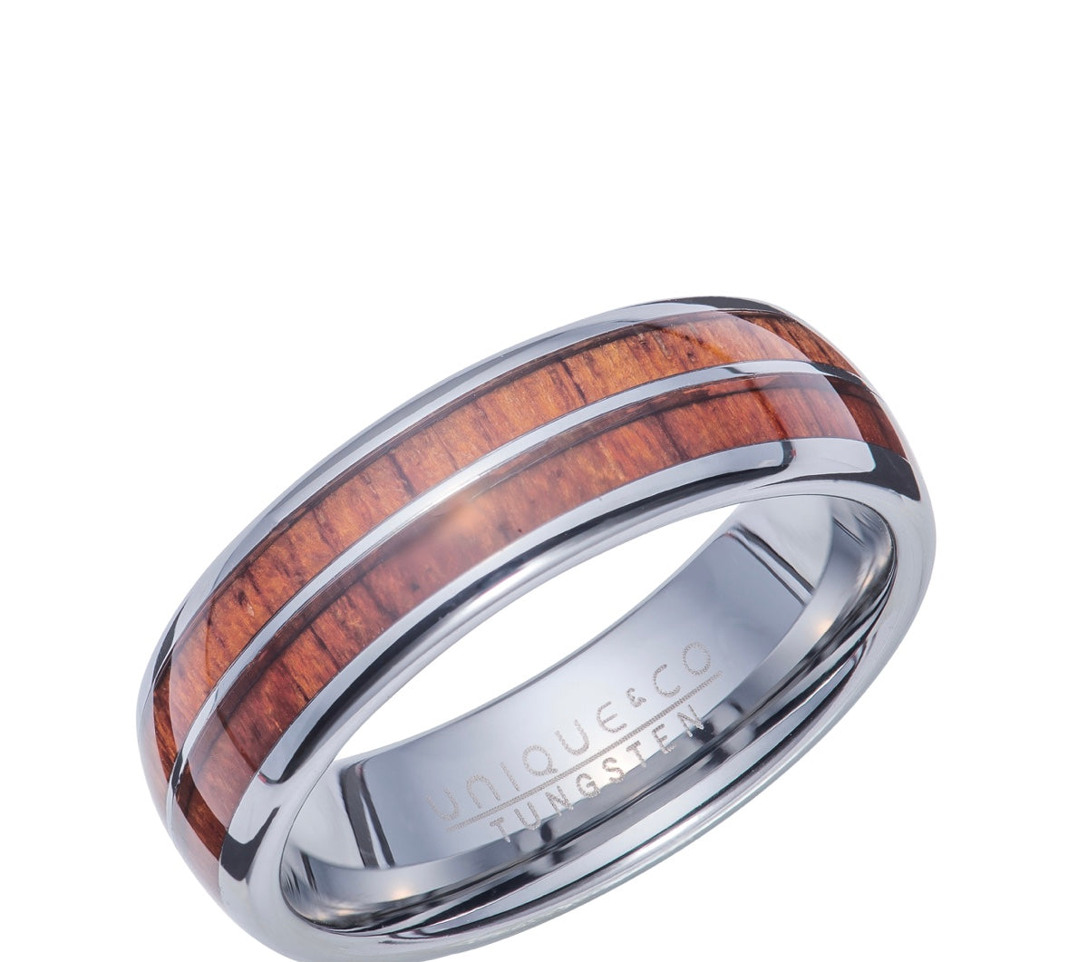 Tungsten 7mm Wood Inlay Wedding Ring (TUR 137)