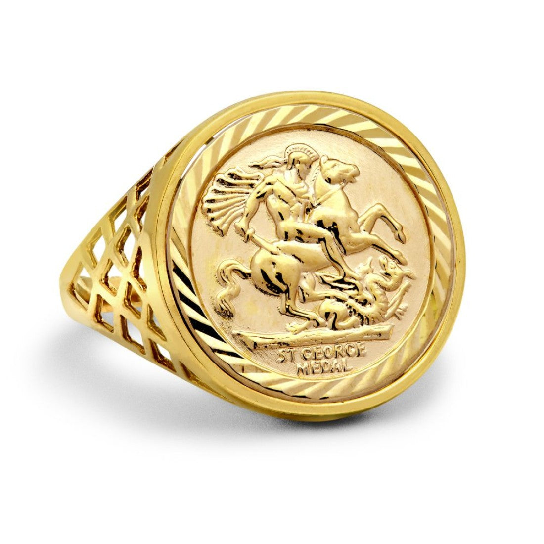9ct Yellow Gold Half Strike Ring (R0027)