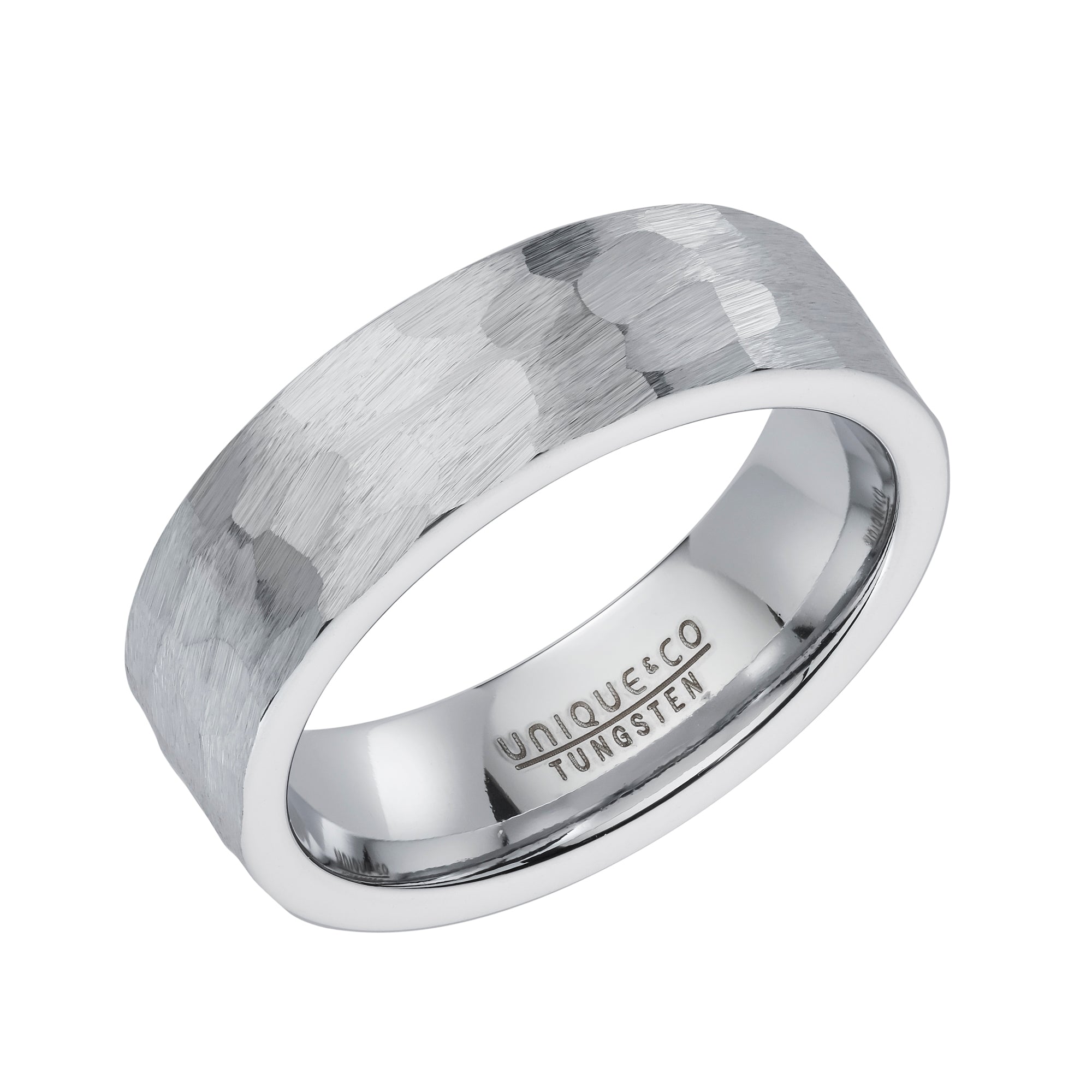 Tungsten 7mm Hammered Gents Wedding Ring (Tur 212)