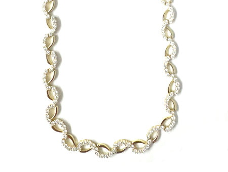 Silver Gold Plated Cubic Zirconia Necklet (Nkczyg0293)