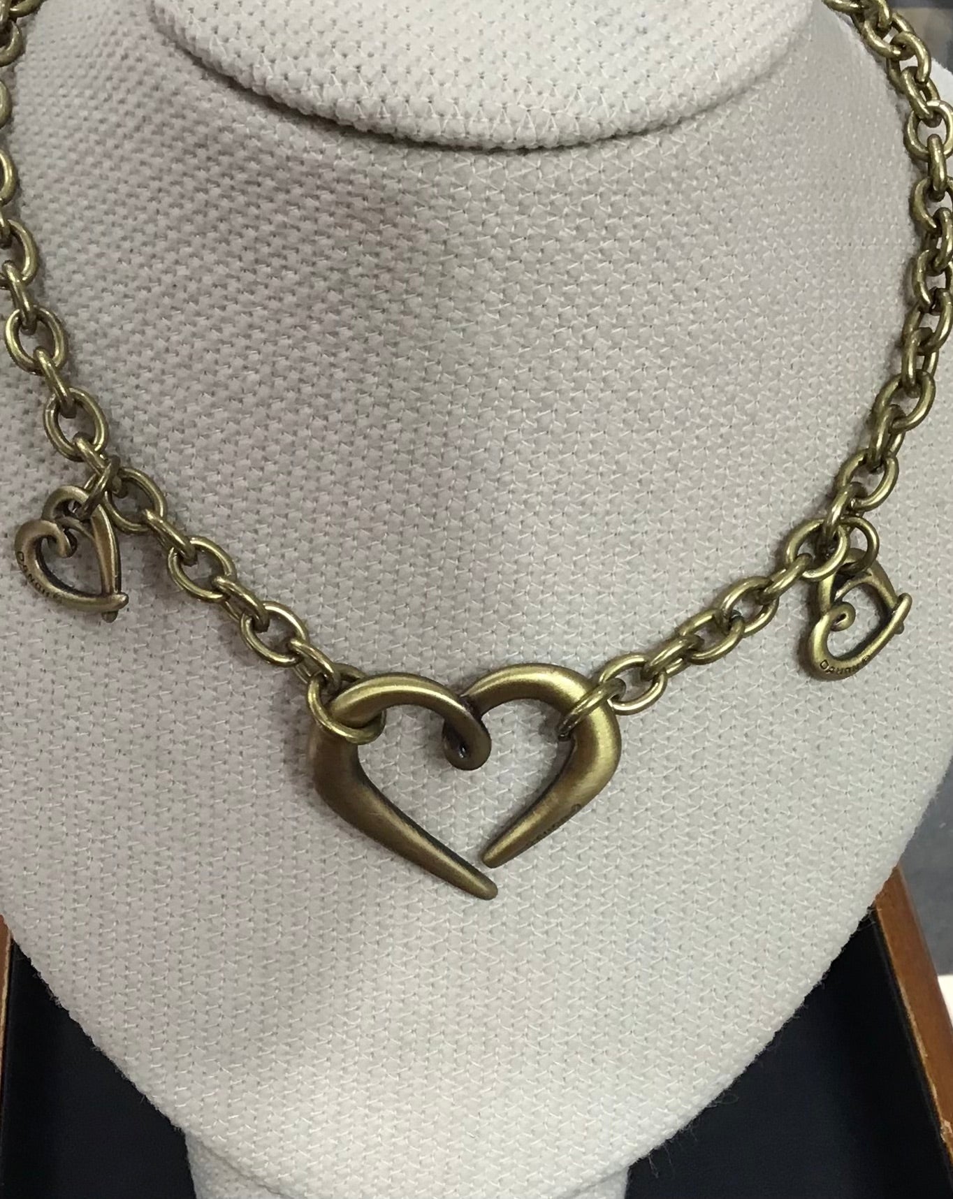 Danon Pewter Gold Plated Heart Necklace