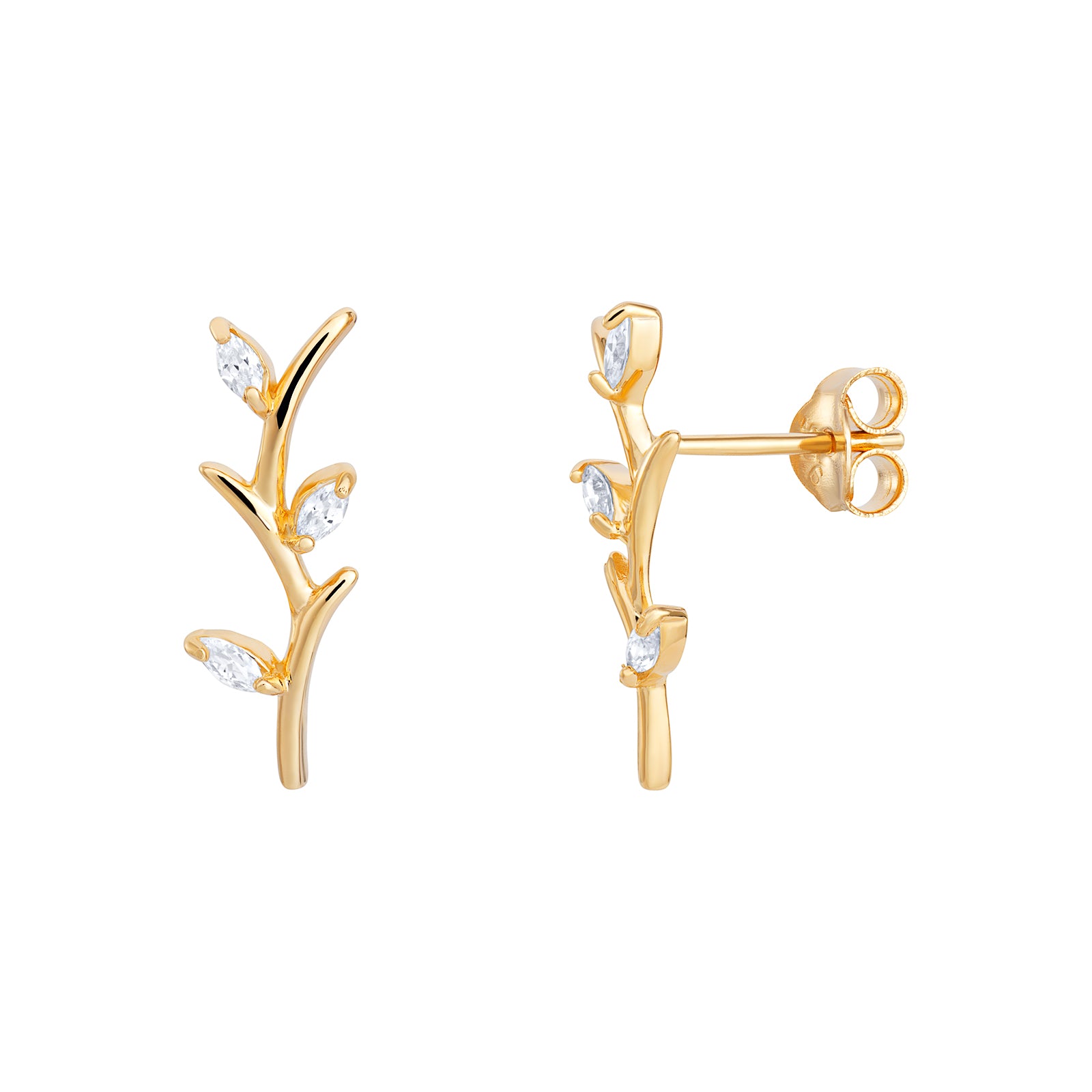 Silver Gold plated Cubic Zirconia Drop Earrings (Se631a)