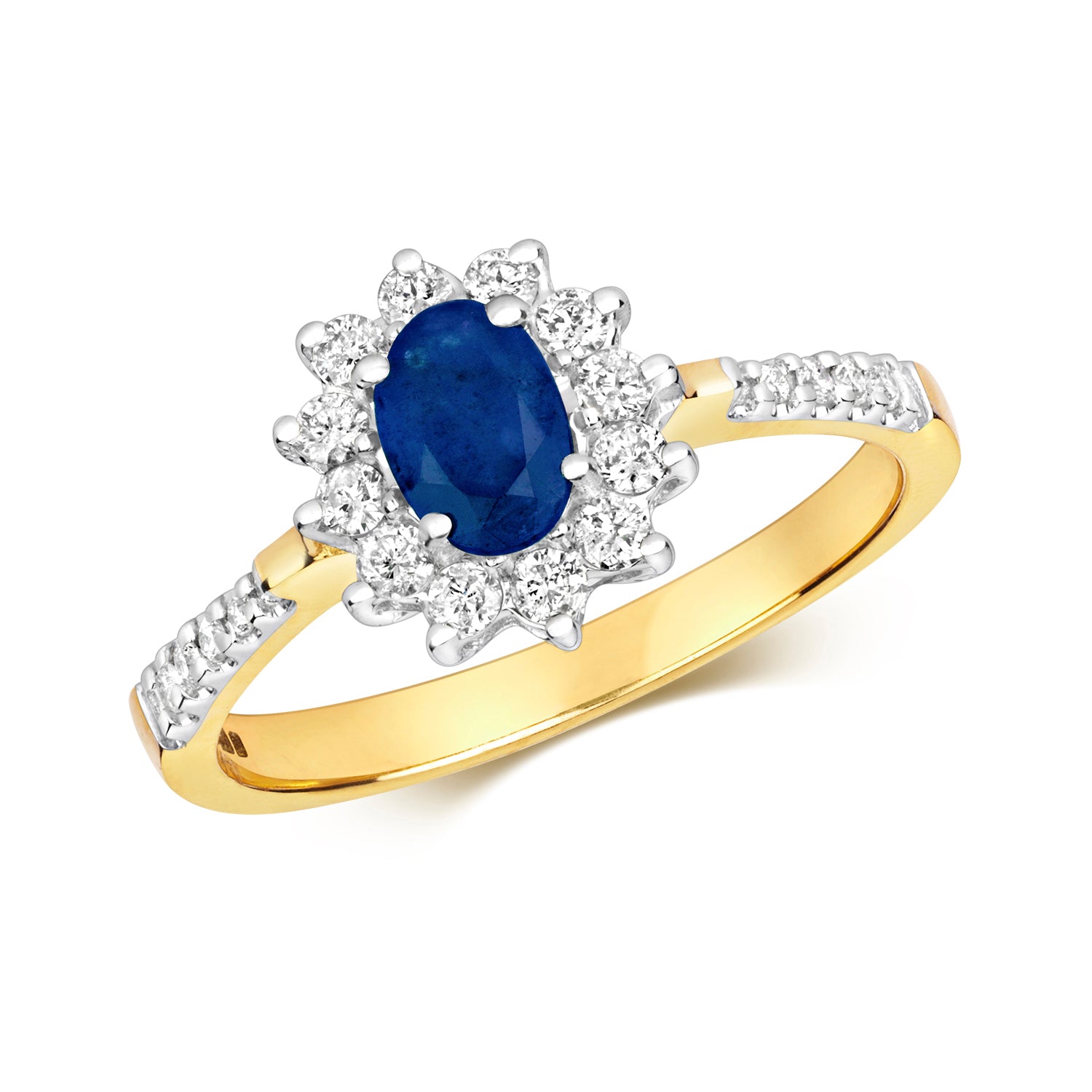 Sapphire & Diamond Cluster Ring (Rd502s)