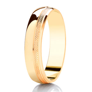 9ct White Gold Millgrain Edge 6mm Wedding Ring (DC146)