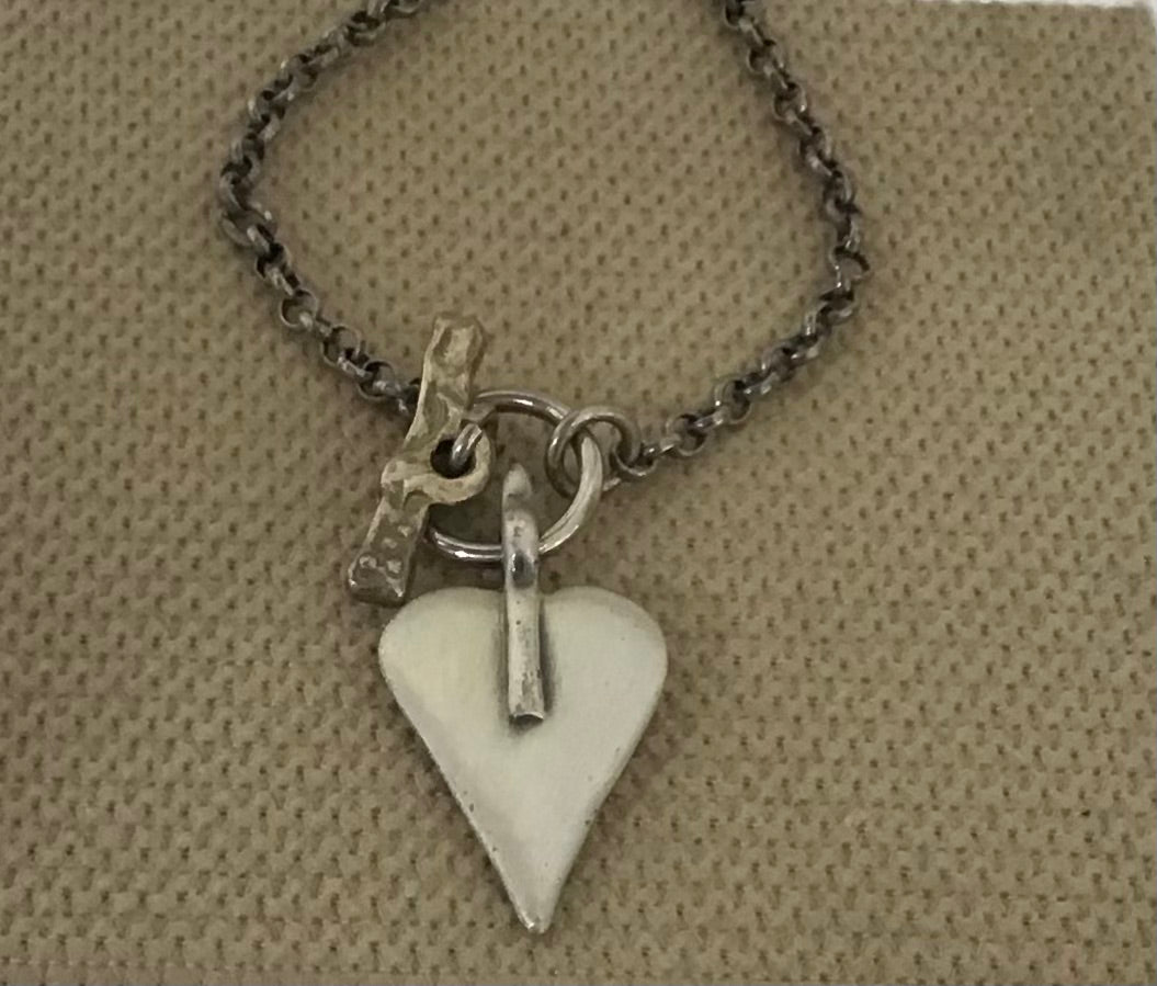 Danon Belcher Heart T-bar Bracelet