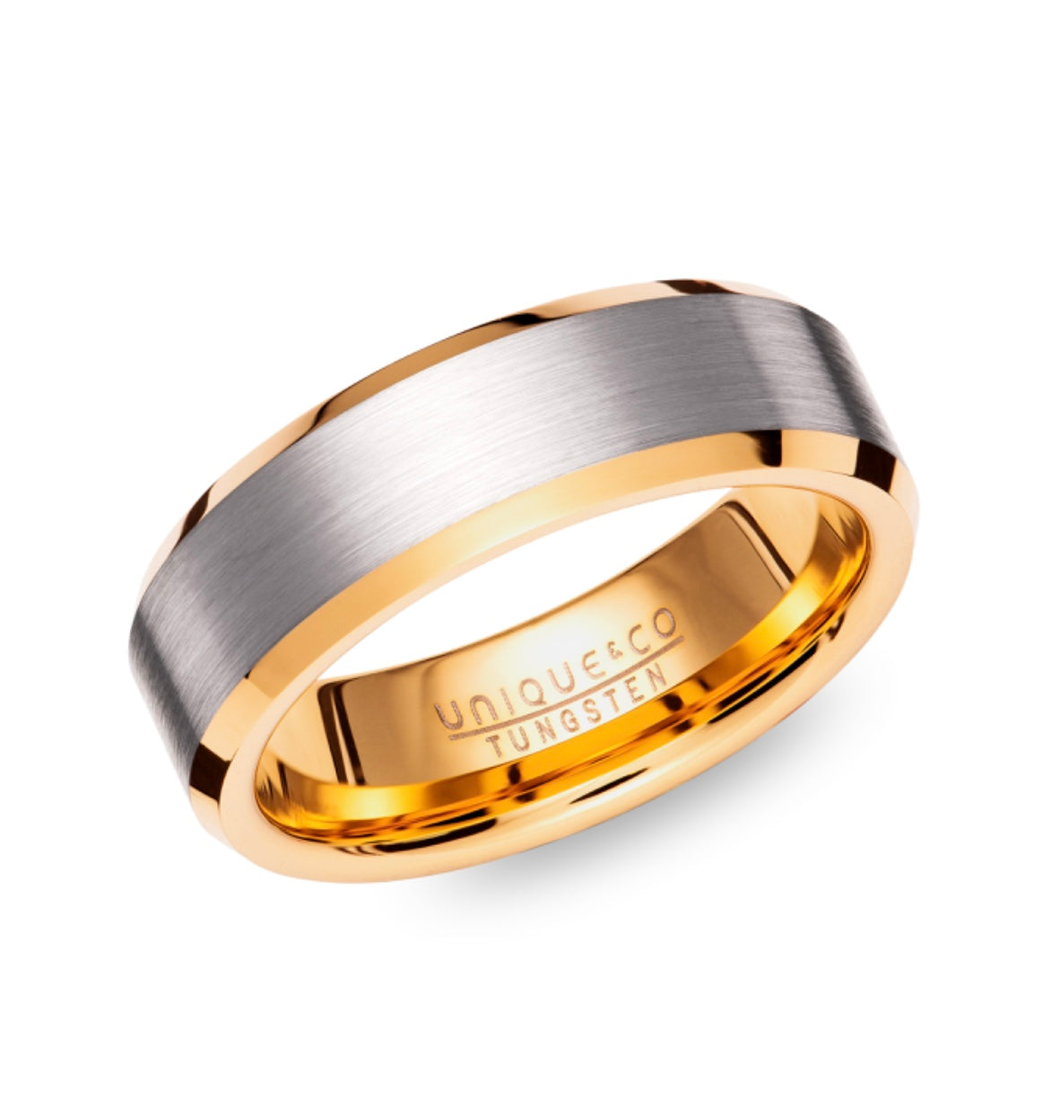 Tungsten 7mm Gold IP Plating Wedding Ring (TUR 142)