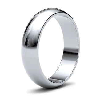 9ct 6mm Medium D Shape Wedding Ring (6Gmd-9w)
