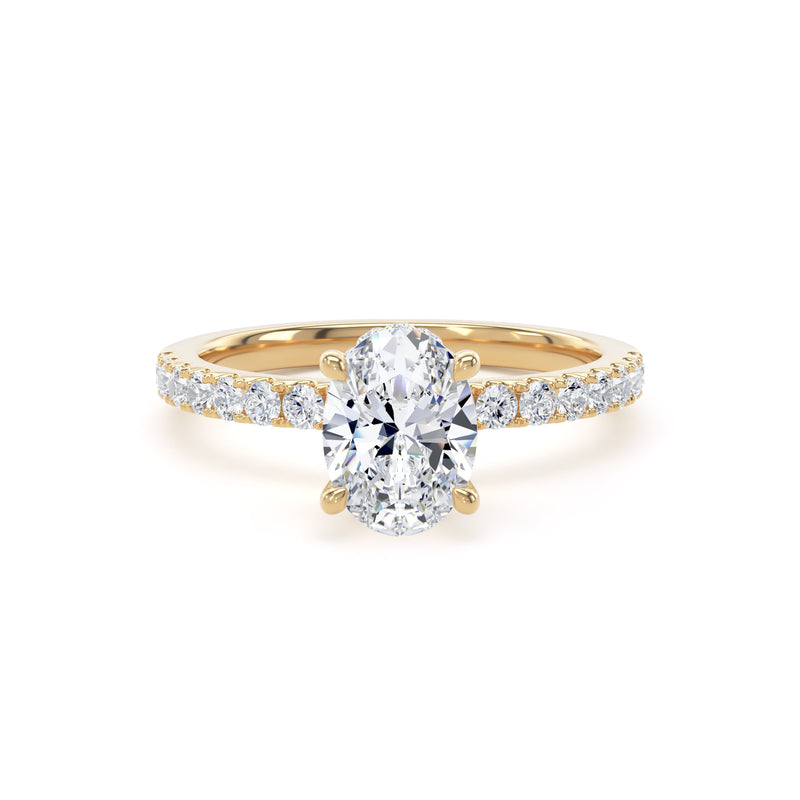 1.40ct Halo Set Oval Lab Grown Diamond Solitaire Ring.(Oss02)