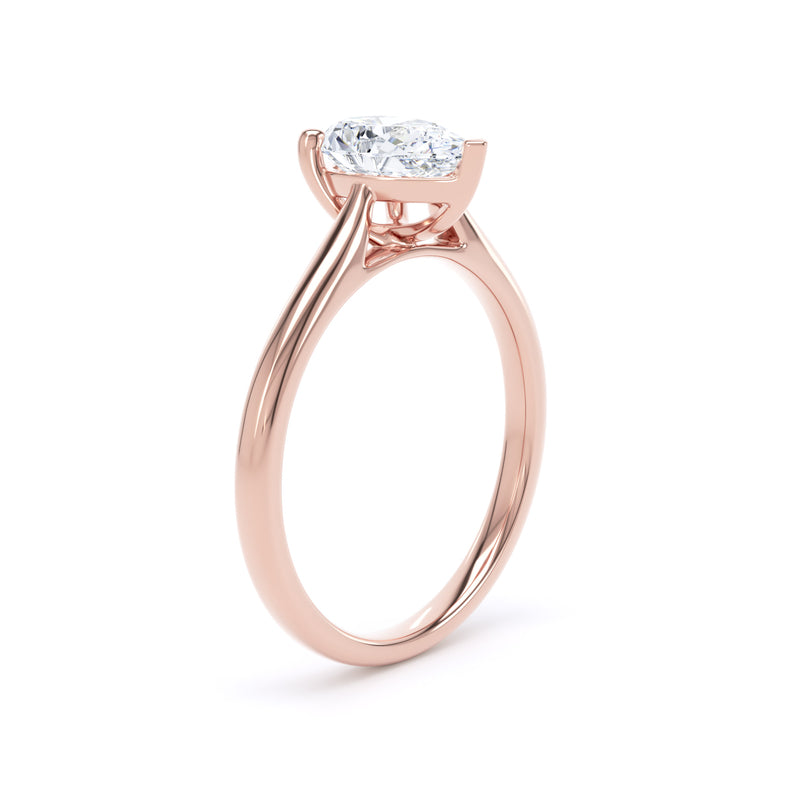 1.24ct Pear Shape Lab Grown Halo Set Diamond Solitiare Ring (Dpp02)