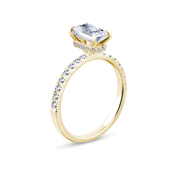 1.40ct Emerald Cut Lab Grown Certified Diamond Solitaire Ring. (Ess02)