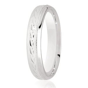 9ct Fine Millgrain Court 5mm Wedding Ring (Dc153)