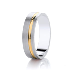 Two Colour Wedding Ring (Dc155b)
