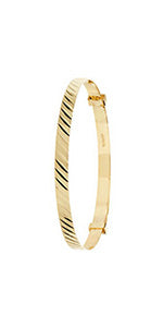 9ct Yellow Gold Expanding Baby Bangle (Bn130/3)