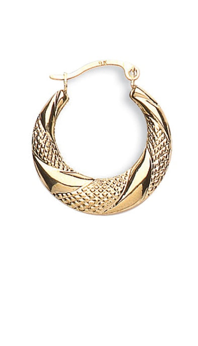 9ct Yellow Gold Creole Earrings (Er1291)